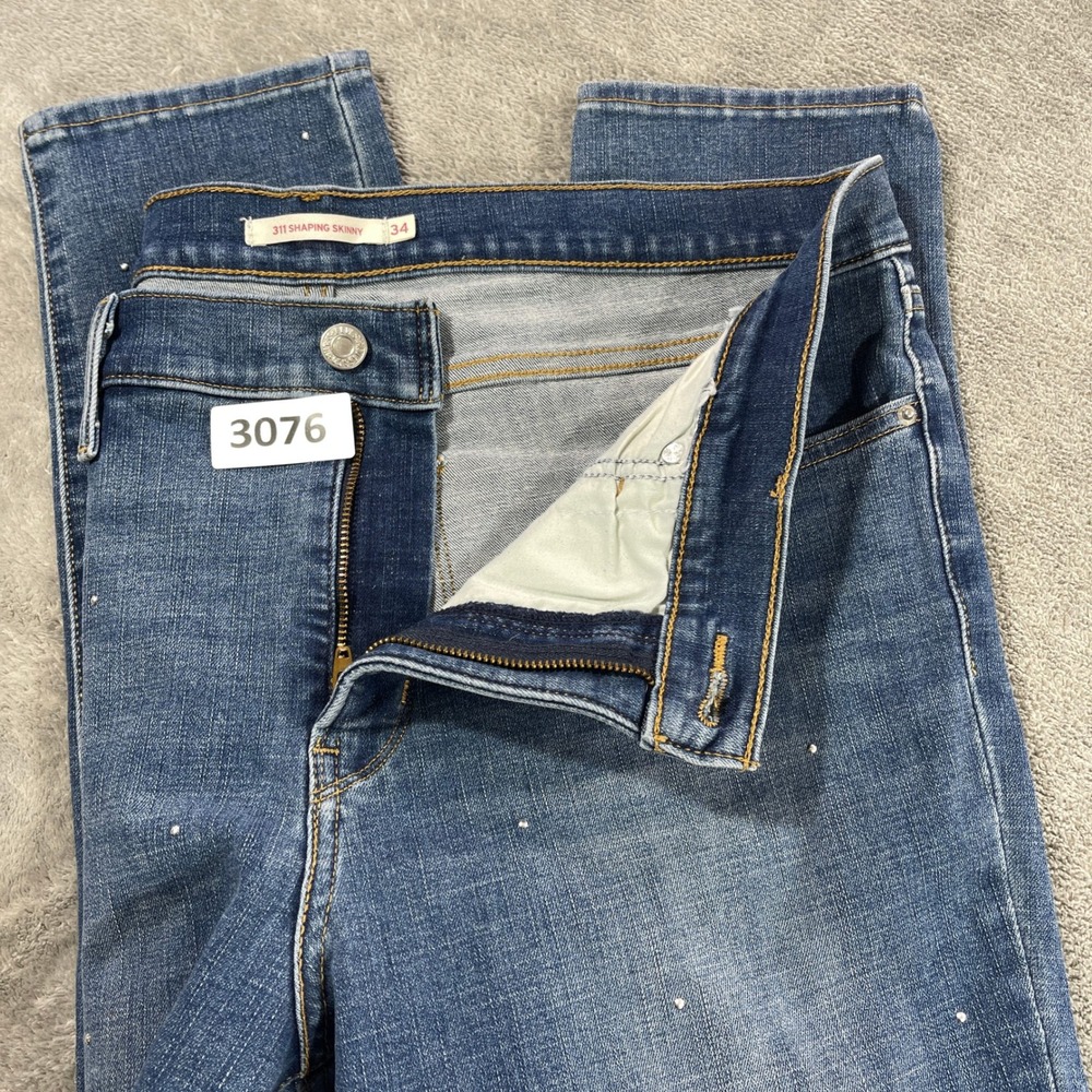 Levi's 311 Shaping Skinny Jeans Women 34 Blue Medium Wash Speckled Mid Rise